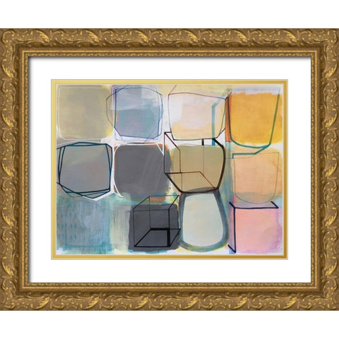 Paper Abstract 2 Gold Ornate Wood Framed Art Print with Double Matting by Duffy, Naomi Taitz