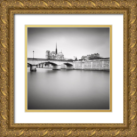 Notre Dame I Gold Ornate Wood Framed Art Print with Double Matting by Dragt, Wilco