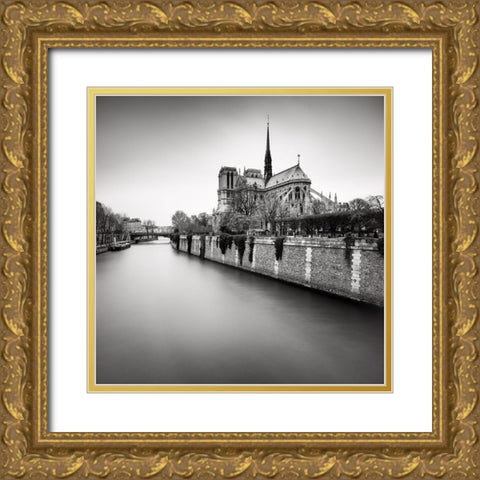 Notre Dame II Gold Ornate Wood Framed Art Print with Double Matting by Dragt, Wilco