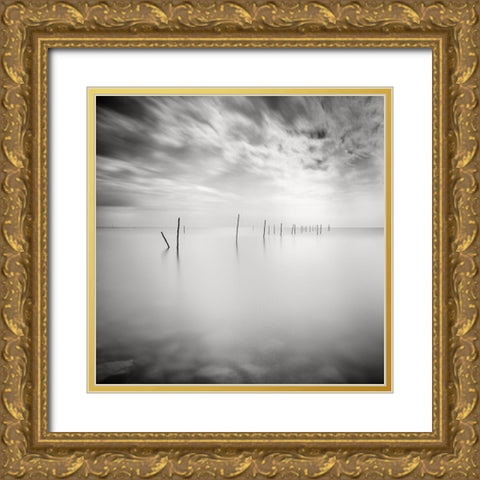 Twenty Two Sticks Gold Ornate Wood Framed Art Print with Double Matting by Dragt, Wilco
