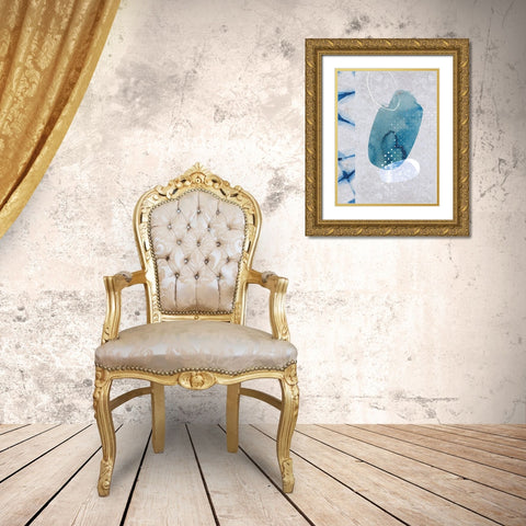 Indigo Haze No. 2 Gold Ornate Wood Framed Art Print with Double Matting by Duncan-He, Louis