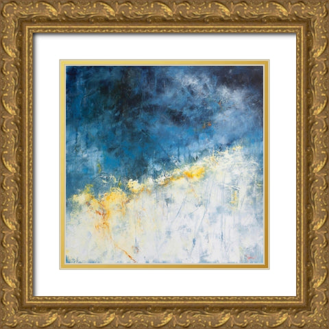 Yellow Bloom Gold Ornate Wood Framed Art Print with Double Matting by Dennis, Patrick