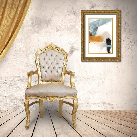 Abstract Blush No. 2 Gold Ornate Wood Framed Art Print with Double Matting by Duncan-He, Louis