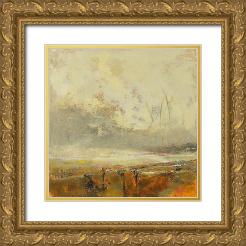 Farm Path Gold Ornate Wood Framed Art Print with Double Matting by Dennis, Patrick