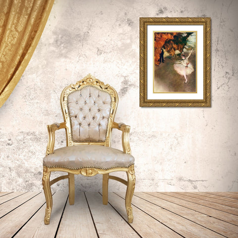 Ballet - lÃ¢â‚¬â„¢ÃƒÂ©toile (Rosita Mauri) Gold Ornate Wood Framed Art Print with Double Matting by Degas, Edgar