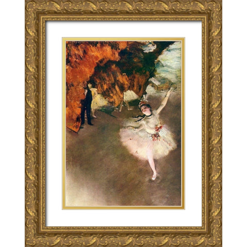 Ballet - lÃ¢â‚¬â„¢ÃƒÂ©toile (Rosita Mauri) Gold Ornate Wood Framed Art Print with Double Matting by Degas, Edgar