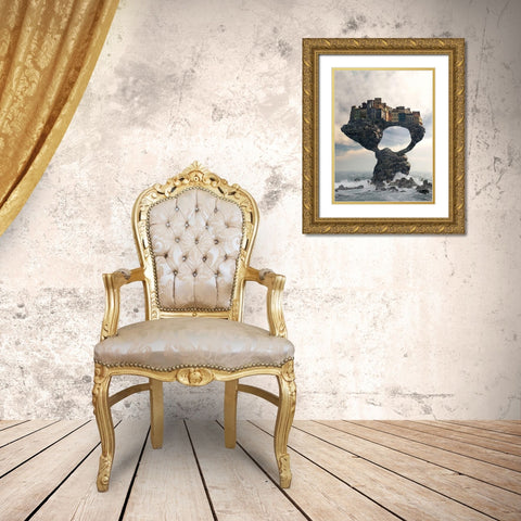 Precarious Gold Ornate Wood Framed Art Print with Double Matting by Decker, Cynthia