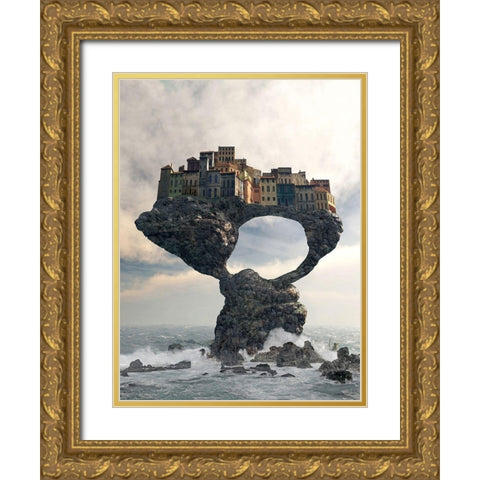 Precarious Gold Ornate Wood Framed Art Print with Double Matting by Decker, Cynthia