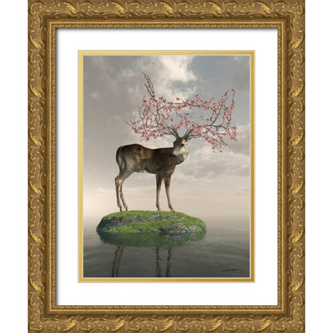 The Guardian of Spring Gold Ornate Wood Framed Art Print with Double Matting by Decker, Cynthia