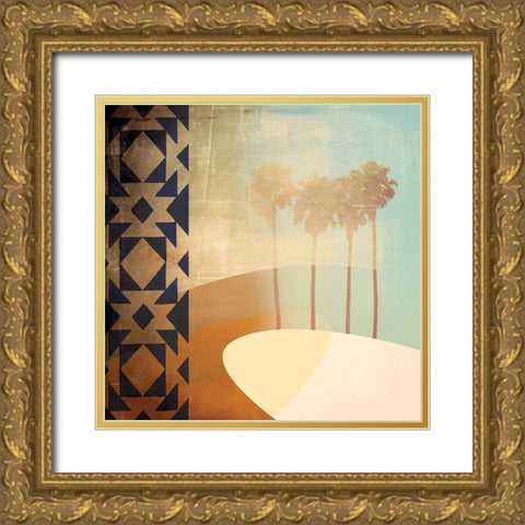 Tropic Two Gold Ornate Wood Framed Art Print with Double Matting by Duncan-He, Louis