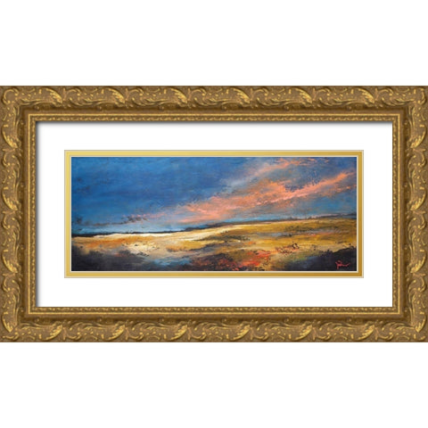 Ranch Romance Gold Ornate Wood Framed Art Print with Double Matting by Dennis, Patrick