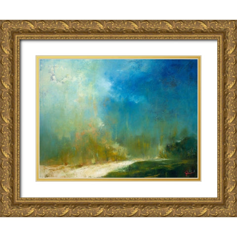 The Path Gold Ornate Wood Framed Art Print with Double Matting by Dennis, Patrick