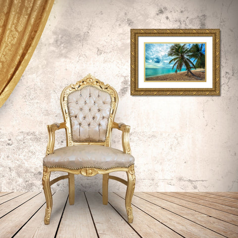 Palm Tree Dreams Gold Ornate Wood Framed Art Print with Double Matting by Davis, Lizzy