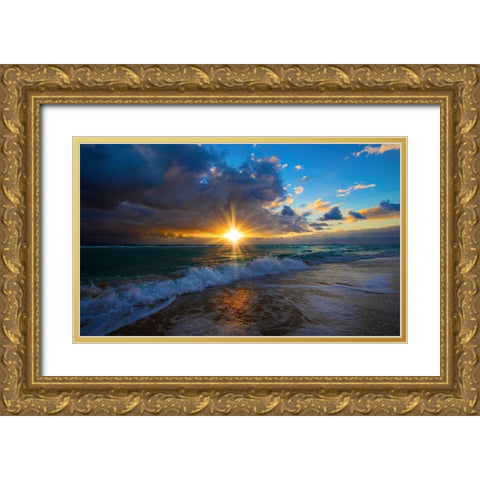 Sunrise Over Miami Beach Gold Ornate Wood Framed Art Print with Double Matting by Davis, Lizzy