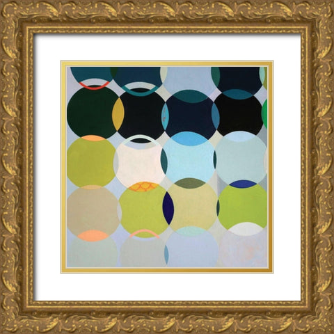 Circles No. 1 Gold Ornate Wood Framed Art Print with Double Matting by Duffy, Naomi Taitz