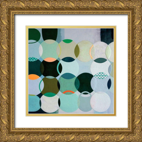 Circles No. 2 Gold Ornate Wood Framed Art Print with Double Matting by Duffy, Naomi Taitz