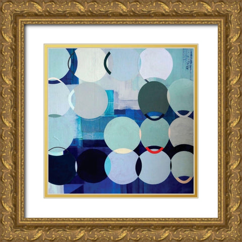 Circles No. 3 Gold Ornate Wood Framed Art Print with Double Matting by Duffy, Naomi Taitz