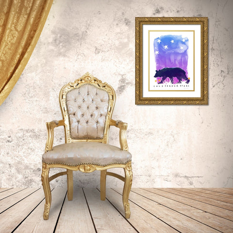 California Stars Gold Ornate Wood Framed Art Print with Double Matting by Donahue, Shane