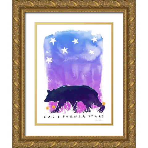 California Stars Gold Ornate Wood Framed Art Print with Double Matting by Donahue, Shane