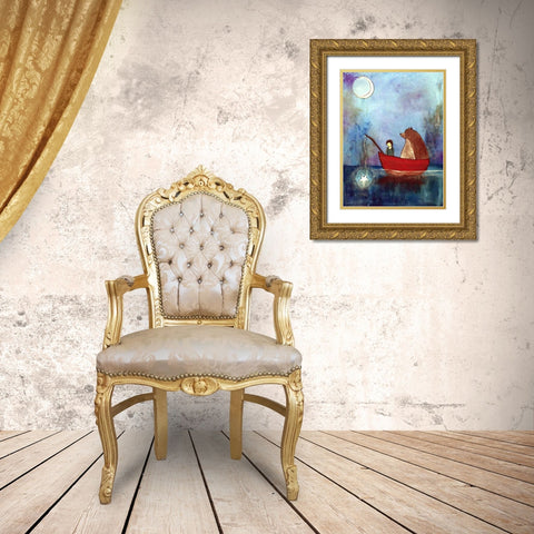 A Summer Night Gold Ornate Wood Framed Art Print with Double Matting by Doss, Andrea