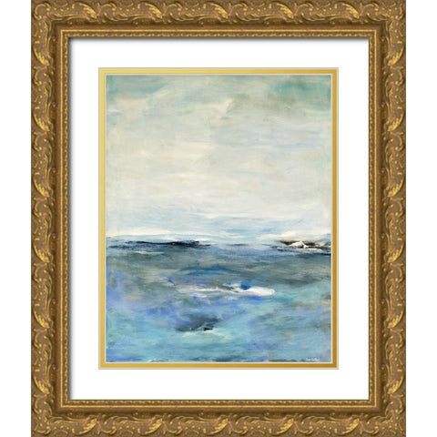 Blue Horizon 1 Gold Ornate Wood Framed Art Print with Double Matting by Dubois, Lori