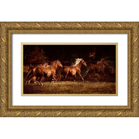 Fire and Grace Gold Ornate Wood Framed Art Print with Double Matting by Dearing, Lisa
