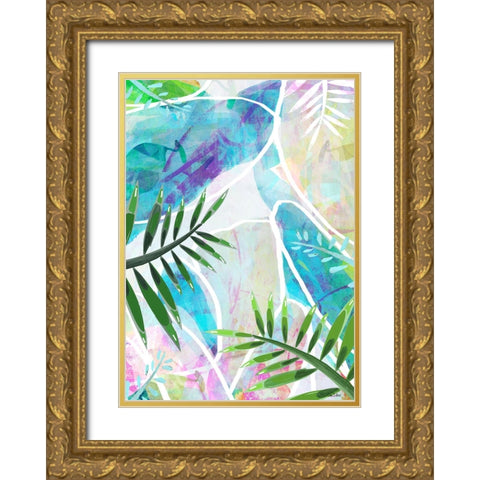 Palm Serenity Gold Ornate Wood Framed Art Print with Double Matting by Dubois, Lori