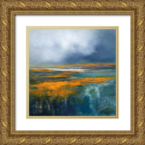 Snowbird Gold Ornate Wood Framed Art Print with Double Matting by Dennis, Patrick