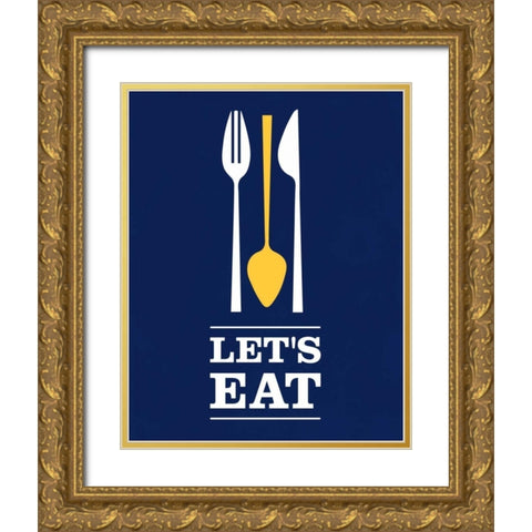 Lets Eat Gold Ornate Wood Framed Art Print with Double Matting by Duncan, Genesis