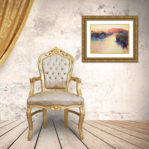 A Warm Resonance Gold Ornate Wood Framed Art Print with Double Matting by Dukes, Madeline