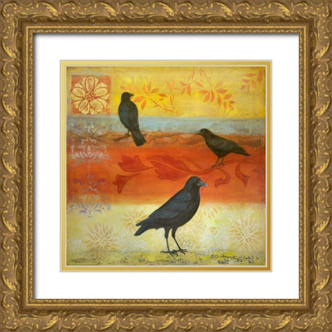 Crow Crossroads Gold Ornate Wood Framed Art Print with Double Matting by Donharl, Margaret