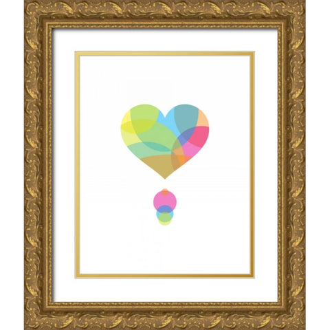 Colors of a Heart Gold Ornate Wood Framed Art Print with Double Matting by Dalyan, Volkan
