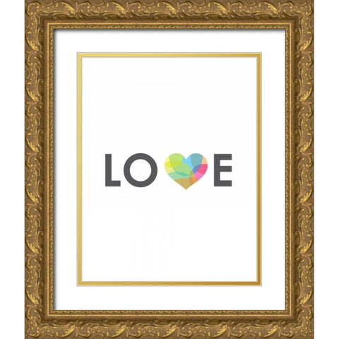 Love Gold Ornate Wood Framed Art Print with Double Matting by Dalyan, Volkan