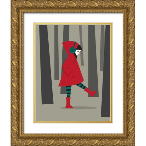 There Is No Wolf Gold Ornate Wood Framed Art Print with Double Matting by Dalyan, Volkan