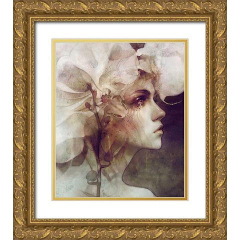 Petal Gold Ornate Wood Framed Art Print with Double Matting by Dittman, Anna