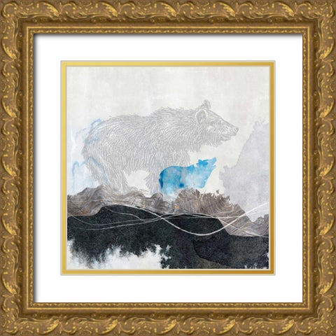 Bear 1 Gold Ornate Wood Framed Art Print with Double Matting by Duncan-He, Louis