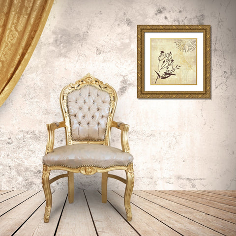 Henna Highlights 1 Gold Ornate Wood Framed Art Print with Double Matting by Duncan-He, Louis