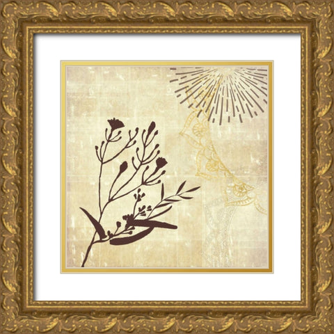 Henna Highlights 1 Gold Ornate Wood Framed Art Print with Double Matting by Duncan-He, Louis
