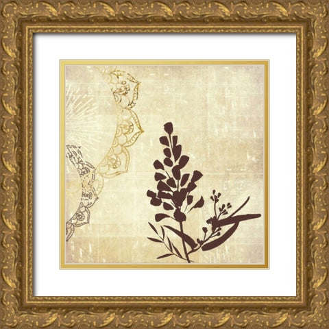 Henna Highlights 2 Gold Ornate Wood Framed Art Print with Double Matting by Duncan-He, Louis