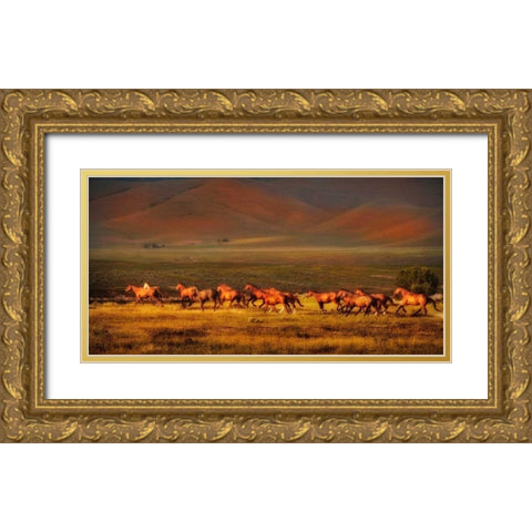 Montana Dreaming Gold Ornate Wood Framed Art Print with Double Matting by Dearing, Lisa