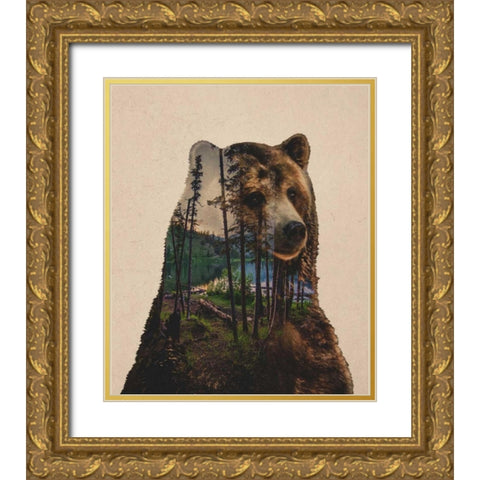 Bear Lake Gold Ornate Wood Framed Art Print with Double Matting by Davies Babies