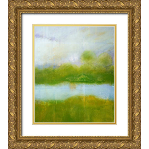 Purple and Green Landscape Gold Ornate Wood Framed Art Print with Double Matting by Engeln, Skadi