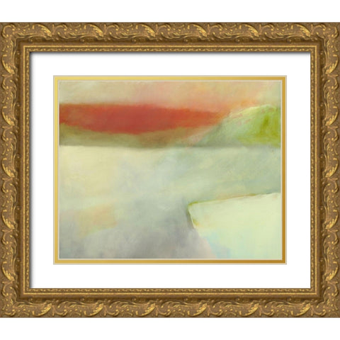 Ice Lake and Red Mountain Gold Ornate Wood Framed Art Print with Double Matting by Engeln, Skadi