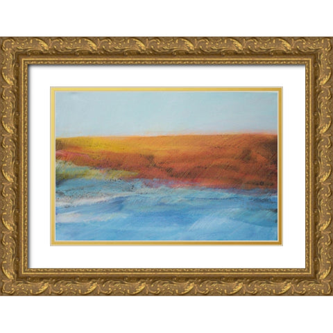 Sea and Red Land Gold Ornate Wood Framed Art Print with Double Matting by Engeln, Skadi