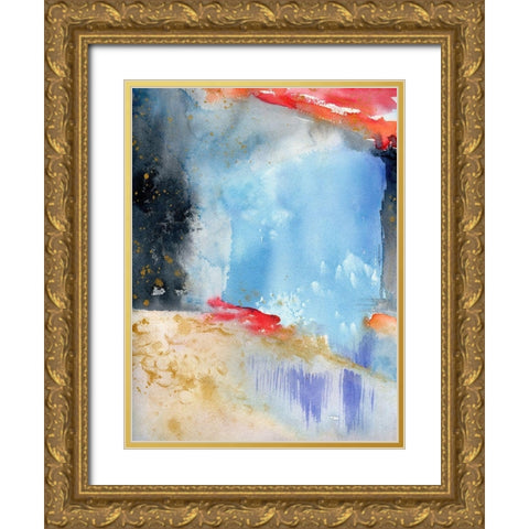Fields of Gold Gold Ornate Wood Framed Art Print with Double Matting by Edwards, Brazen