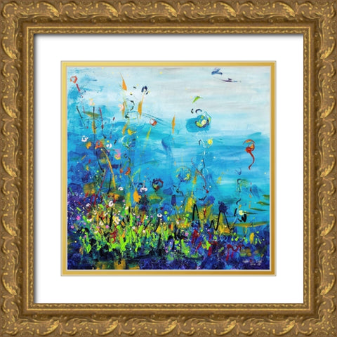 Fleur de Mer Gold Ornate Wood Framed Art Print with Double Matting by Ernst, Heather W.