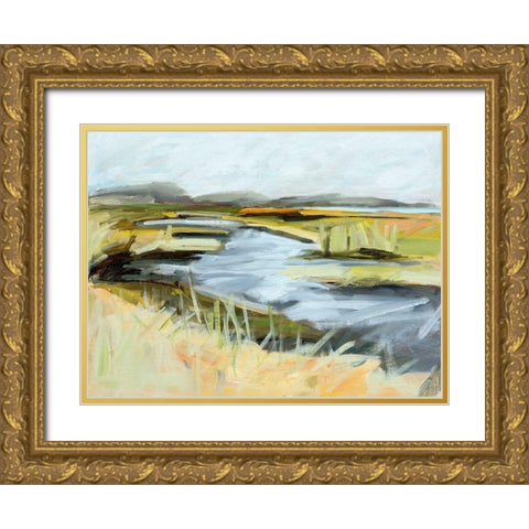 Big Indian Slough â€“ July Gold Ornate Wood Framed Art Print with Double Matting by Ekstrand, Kris