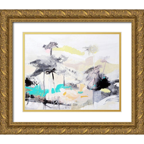 Paraiso Gold Ornate Wood Framed Art Print with Double Matting by Escayo, Alba