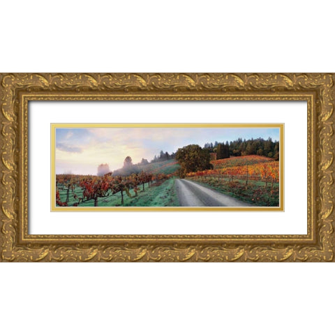 Storybook Mountain Gold Ornate Wood Framed Art Print with Double Matting by Foster, Christopher