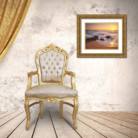 Pacific Calm Gold Ornate Wood Framed Art Print with Double Matting by Foster, Christopher
